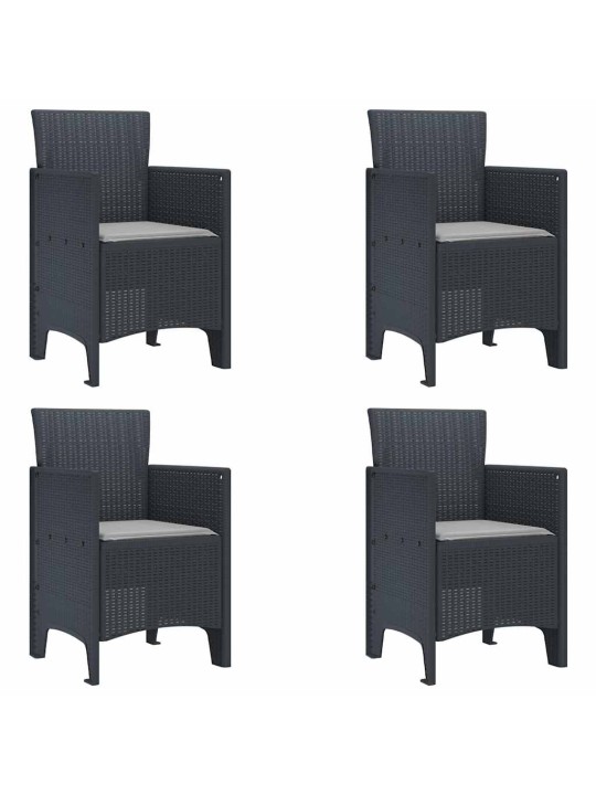 Dārza ēdamgalds 5 pcs antracīts polt rattan