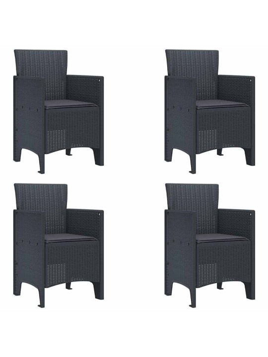 Dārza ēdamgalds 5 pcs antracīts polt rattan