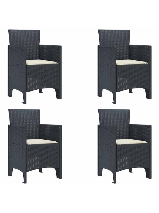 Dārza ēdamgalds 5 pcs antracīts polt rattan