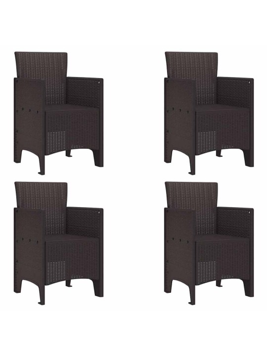 Dārza ēdamgalds 5 pcs brūna polt rattan