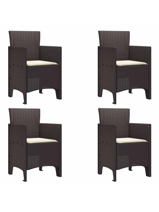Dārza ēdamgalds 5 pcs brūna polt rattan