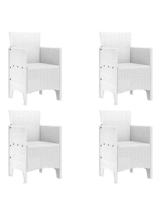 Dārza ēdamgalds 5 pcs balts polt rattan