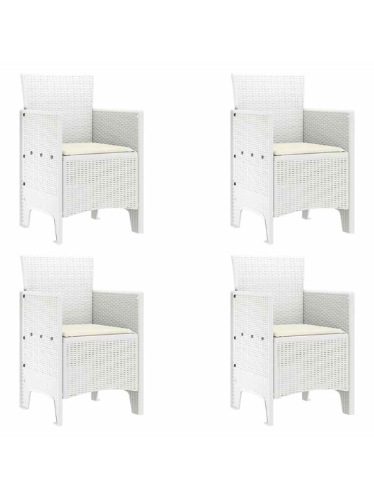 Dārza ēdamgalds 5 pcs balts polt rattan