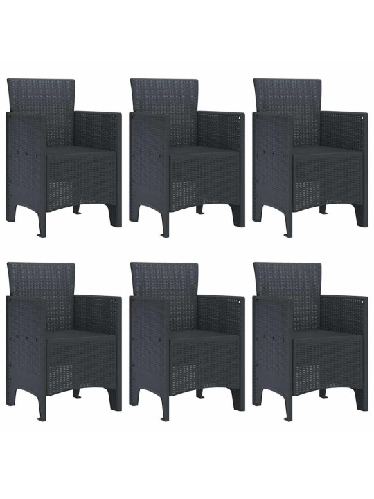Dārza ēdamgalds 7 pcs antracīts polt rattan