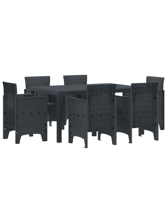 Dārza ēdamgalds 7 pcs antracīts polt rattan