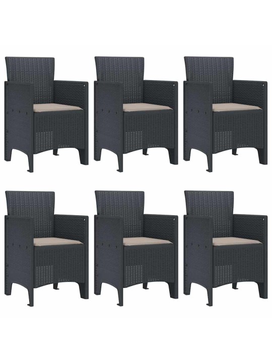 Dārza ēdamgalds 7 pcs antracīts polt rattan