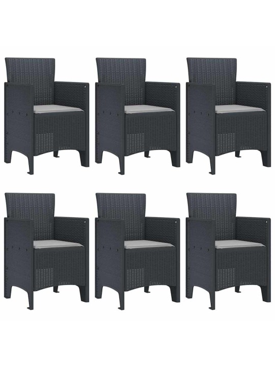 Dārza ēdamgalds 7 pcs antracīts polt rattan