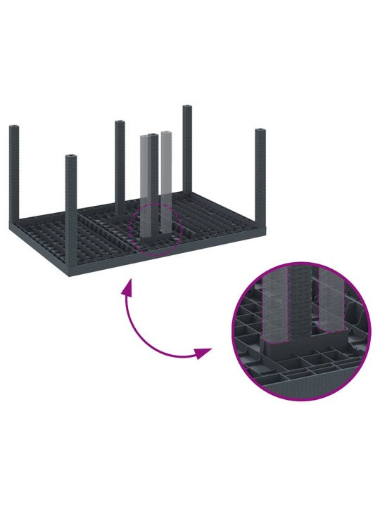 Dārza ēdamgalds 7 pcs antracīts polt rattan