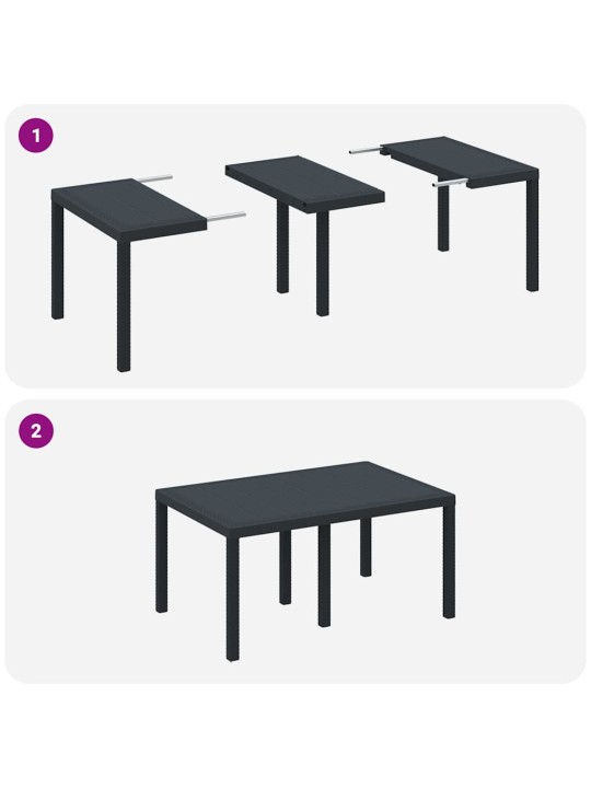 Dārza ēdamgalds 7 pcs antracīts polt rattan
