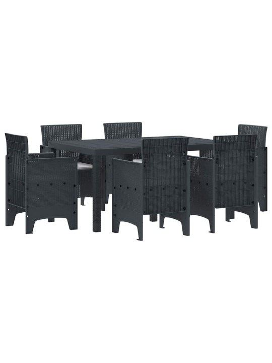 Dārza ēdamgalds 7 pcs antracīts polt rattan