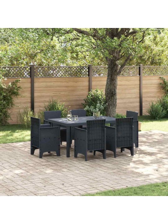 Dārza ēdamgalds 7 pcs antracīts polt rattan