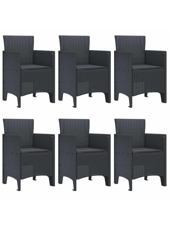 Dārza ēdamgalds 7 pcs antracīts polt rattan
