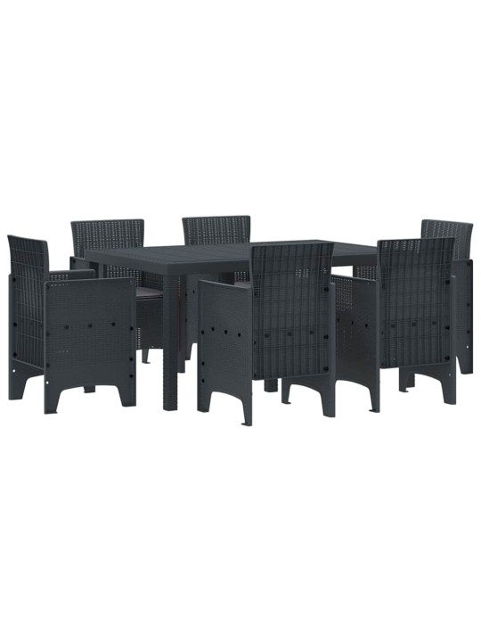 Dārza ēdamgalds 7 pcs antracīts polt rattan