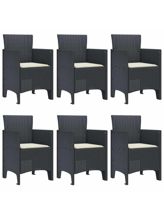 Dārza ēdamgalds 7 pcs antracīts polt rattan