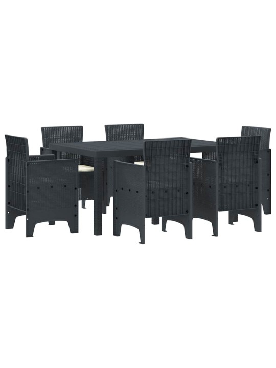 Dārza ēdamgalds 7 pcs antracīts polt rattan