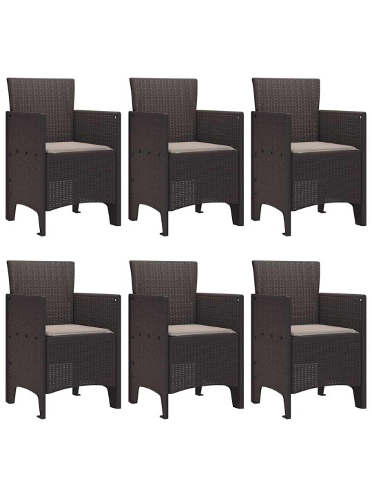 Dārza ēdamgalds 7 pcs brūna polt rattan