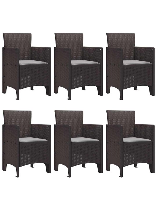 Dārza ēdamgalds 7 pcs brūna polt rattan