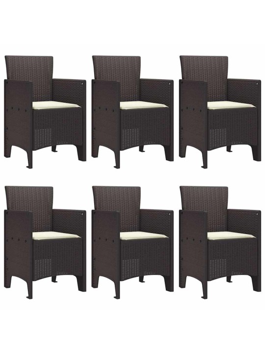 Dārza ēdamgalds 7 pcs brūna polt rattan