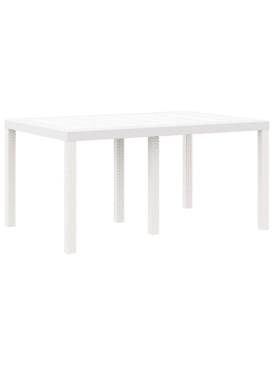 Dārza ēdamgalds 7 pcs balts polt rattan