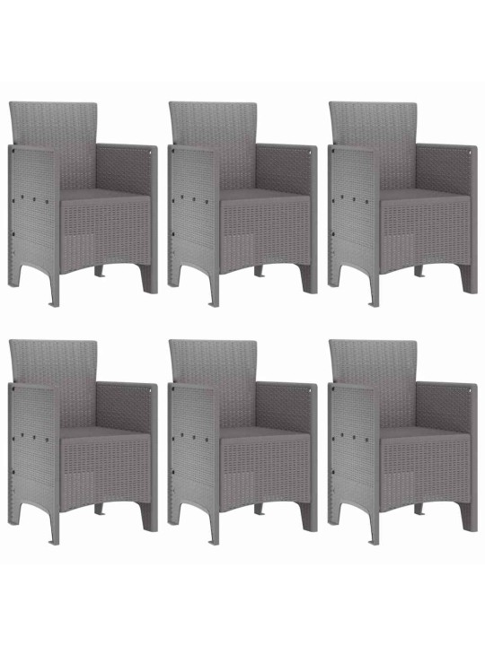 Dārza ēdamgalds 7 pcs gaiši pelēks polt rattan