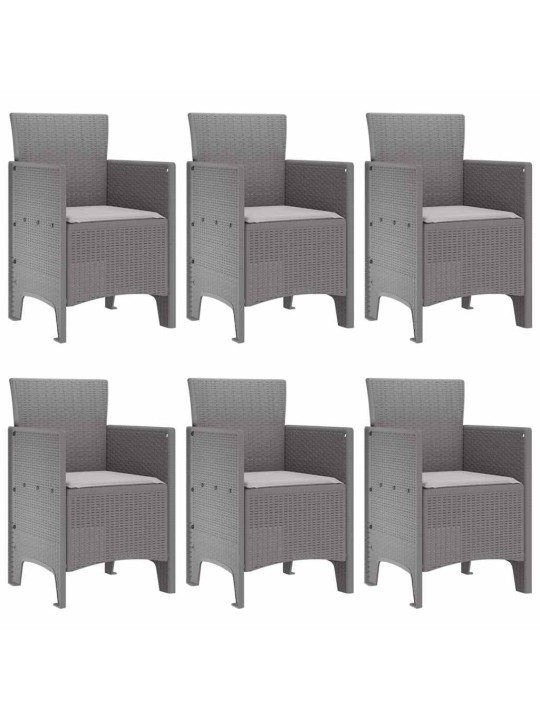 Dārza ēdamgalds 7 pcs gaiši pelēks polt rattan