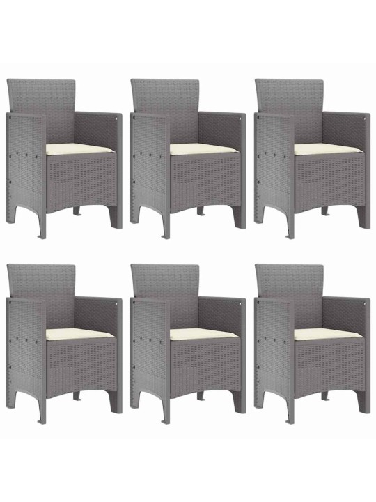 Dārza ēdamgalds 7 pcs gaiši pelēks polt rattan