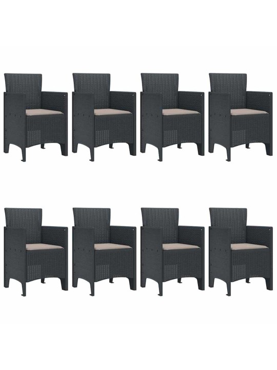 Dārza ēdamgalds 9 pcs antracīts polt rattan