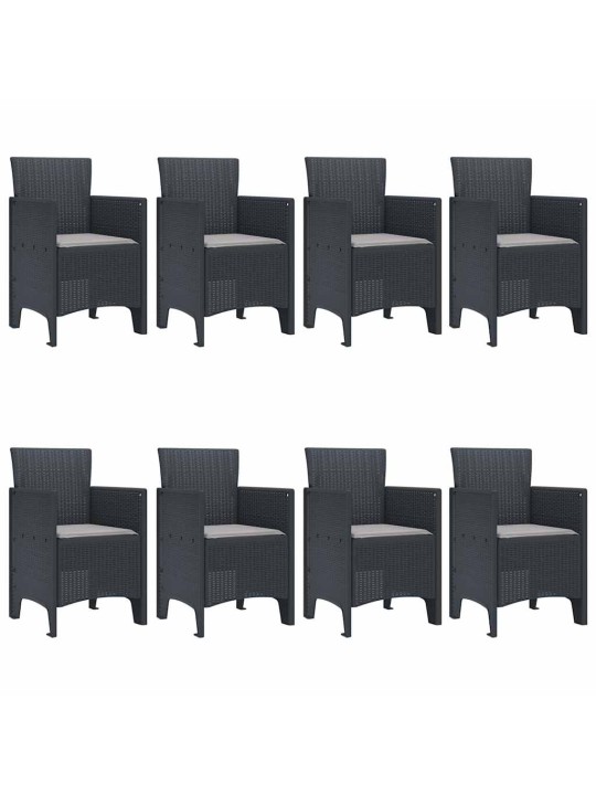 Dārza ēdamgalds 9 pcs antracīts polt rattan