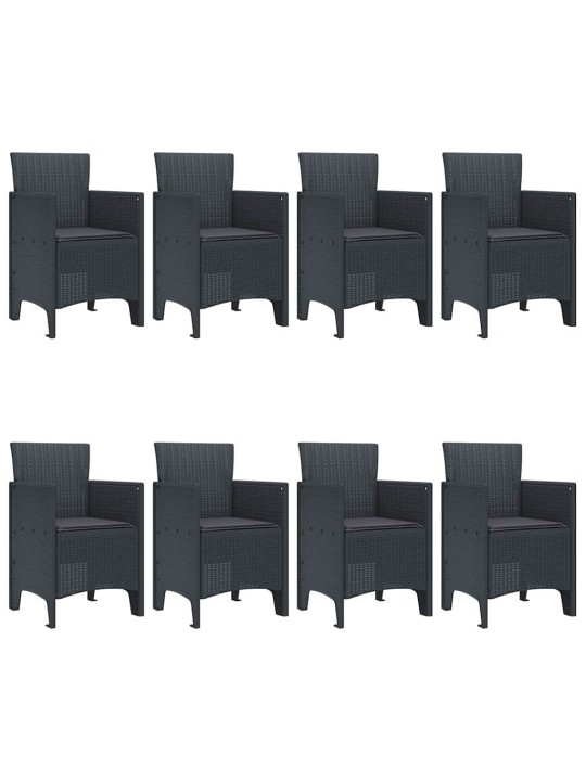 Dārza ēdamgalds 9 pcs antracīts polt rattan