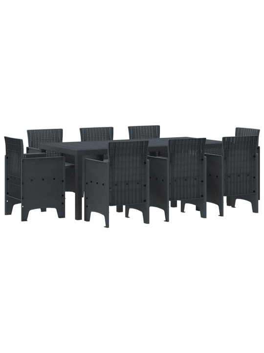 Dārza ēdamgalds 9 pcs antracīts polt rattan