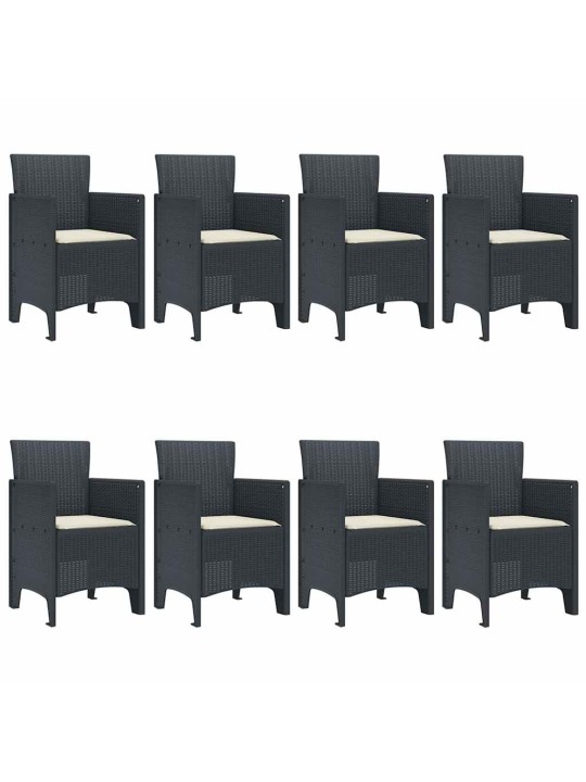 Dārza ēdamgalds 9 pcs antracīts polt rattan