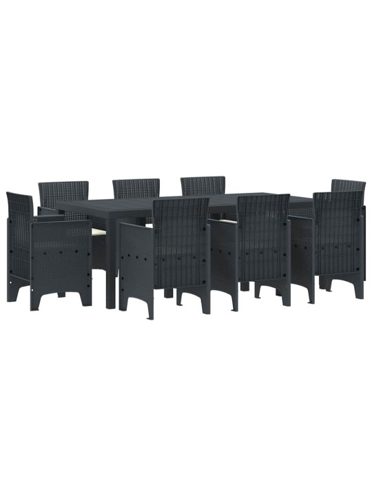 Dārza ēdamgalds 9 pcs antracīts polt rattan