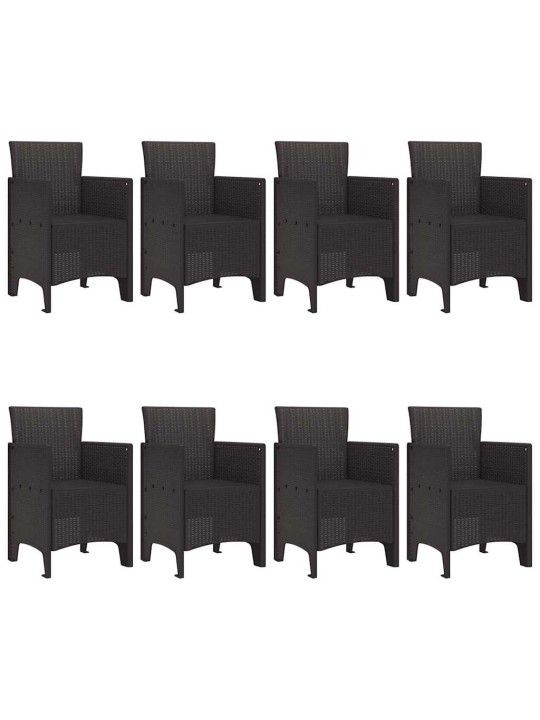 Dārza ēdamgalds 9 pcs brūna polt rattan