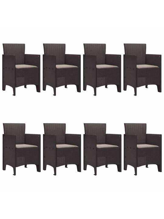 Dārza ēdamgalds 9 pcs brūna polt rattan