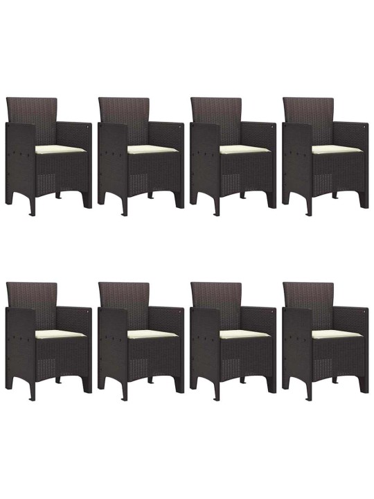 Dārza ēdamgalds 9 pcs brūna polt rattan