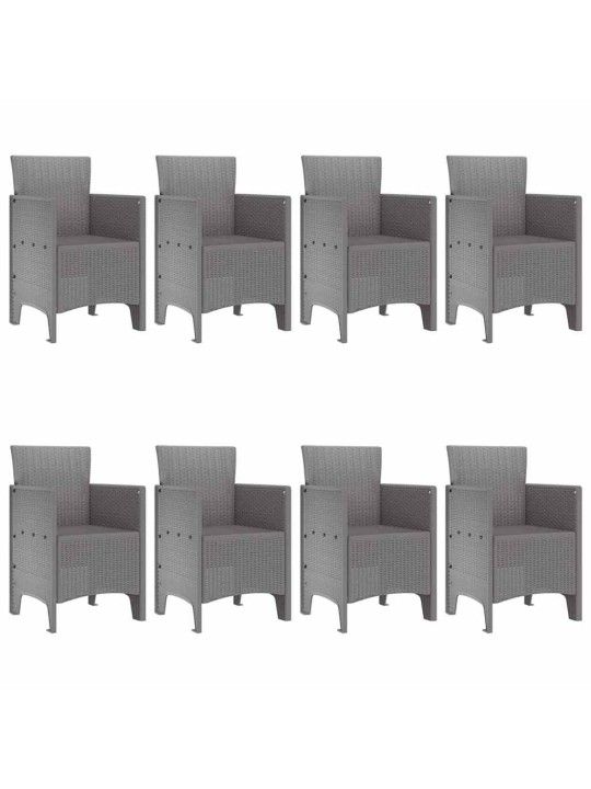 Dārza ēdamgalds 9 pcs gaiši pelēks polt rattan