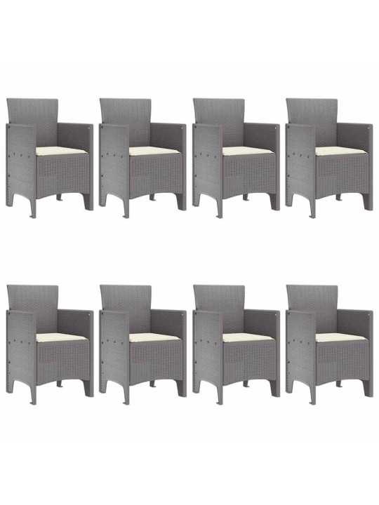 Dārza ēdamgalds 9 pcs gaiši pelēks polt rattan