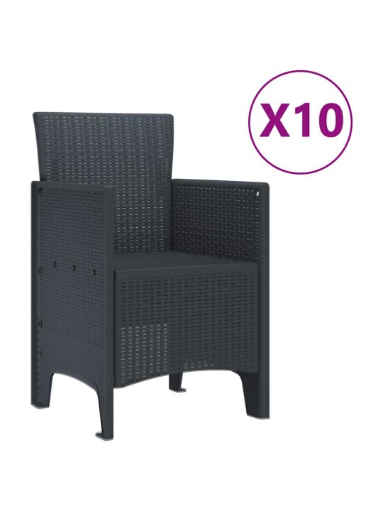 Dārza ēdamgalds 11 pcs antracīts polt rattan