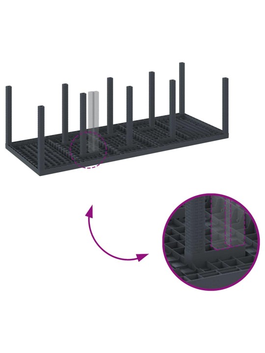 Dārza ēdamgalds 11 pcs antracīts polt rattan