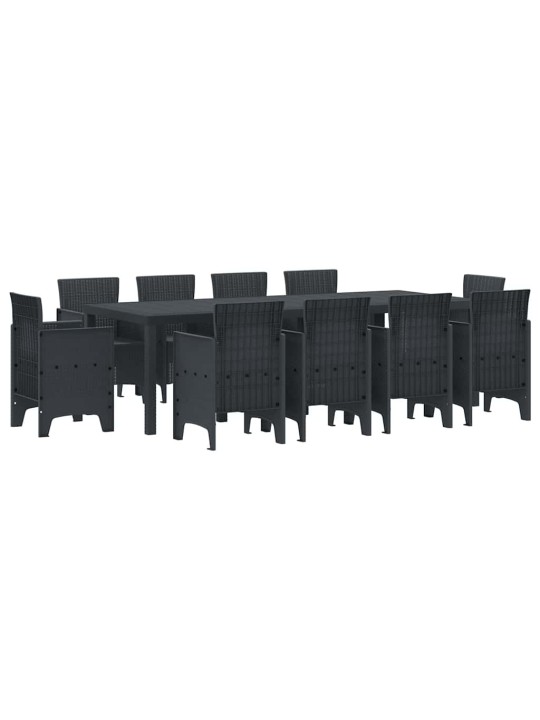 Dārza ēdamgalds 11 pcs antracīts polt rattan