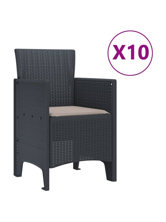 Dārza ēdamgalds 11 pcs antracīts polt rattan