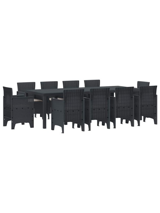 Dārza ēdamgalds 11 pcs antracīts polt rattan