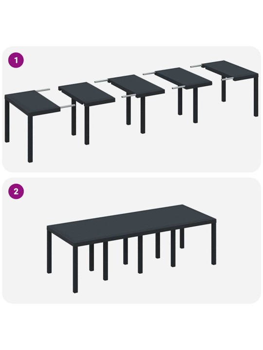 Dārza ēdamgalds 11 pcs antracīts polt rattan