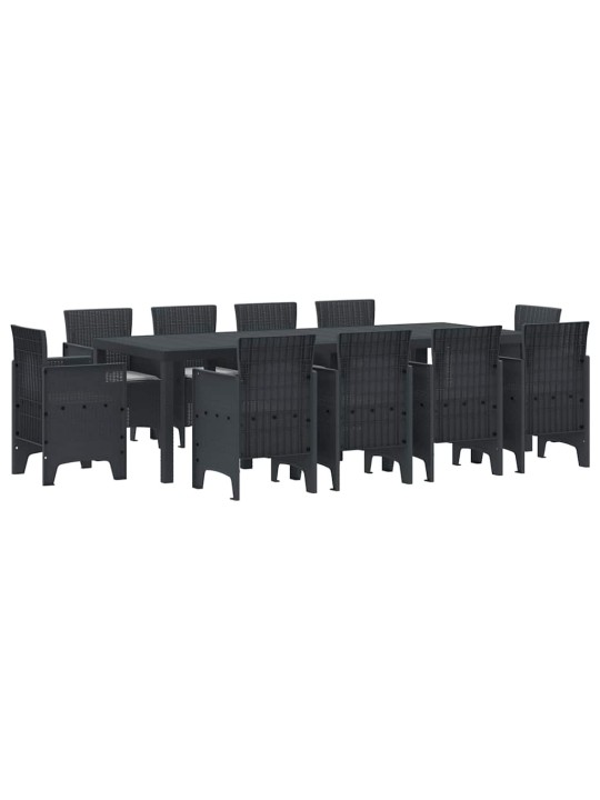 Dārza ēdamgalds 11 pcs antracīts polt rattan