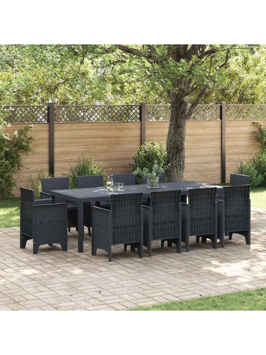 Dārza ēdamgalds 11 pcs antracīts polt rattan