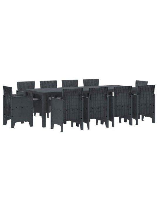 Dārza ēdamgalds 11 pcs antracīts polt rattan