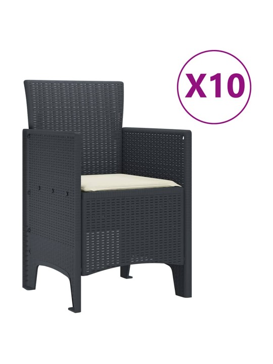 Dārza ēdamgalds 11 pcs antracīts polt rattan