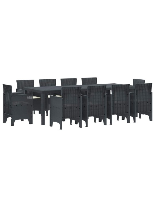 Dārza ēdamgalds 11 pcs antracīts polt rattan