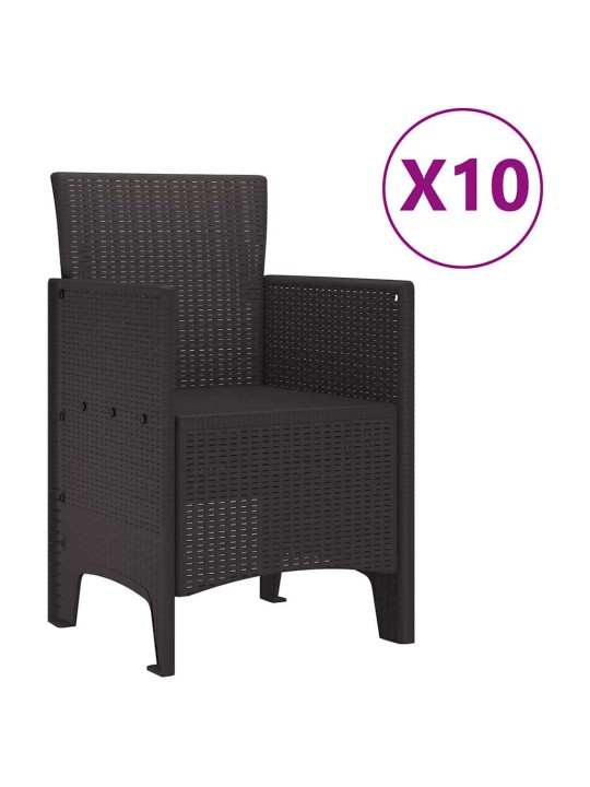 Dārza ēdamgalds 11 pcs brūna polt rattan