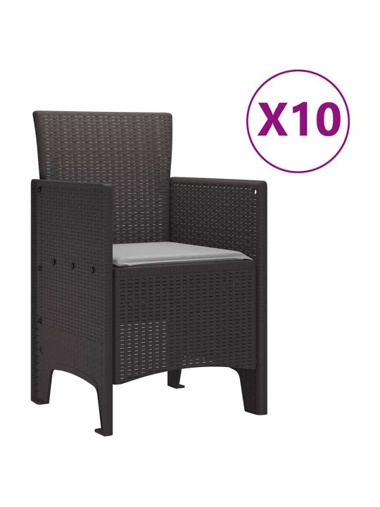 Dārza ēdamgalds 11 pcs brūna polt rattan